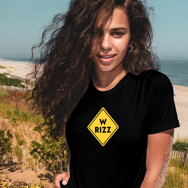 T-shirt W rizz US warning sign Meme Funny Quote (Créateur téléchargé)