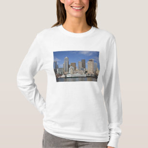 T-shirt WA, Seattle, ligne d'horizon de Seattle avec batea