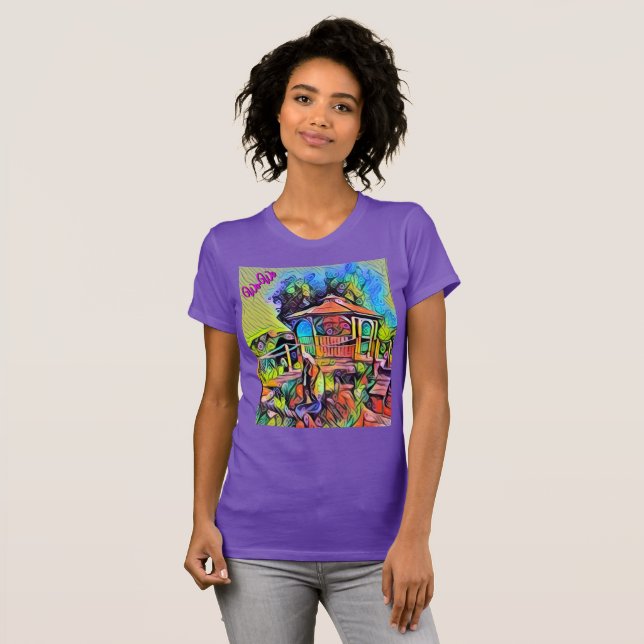 T-shirt Wa-Wo Wave NFT Art Collection - FLYING GAZEBO 30 (Devant entier)