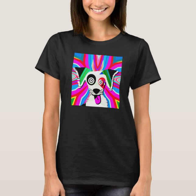 T-shirt Wacky dog meme cute puppy pup doggy portrait goofy (Devant)
