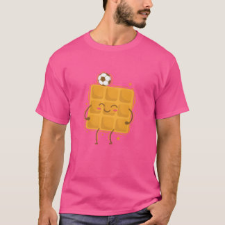 T-shirt Waffle playing Soccer Pastry Pastry Snack gift