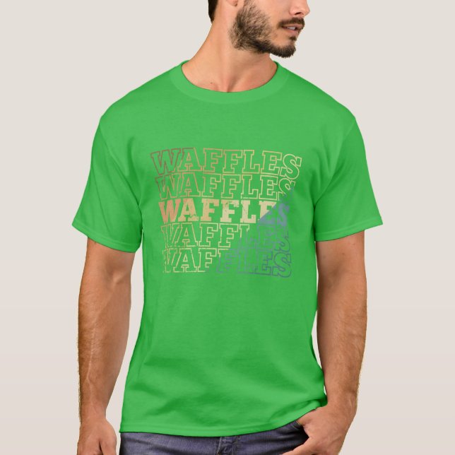 T-shirt Waffles Breakfast Pastry Snack Baker retro (Devant)