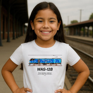 T-shirt WAG-12B Locomotive. Train de marchandises des chem