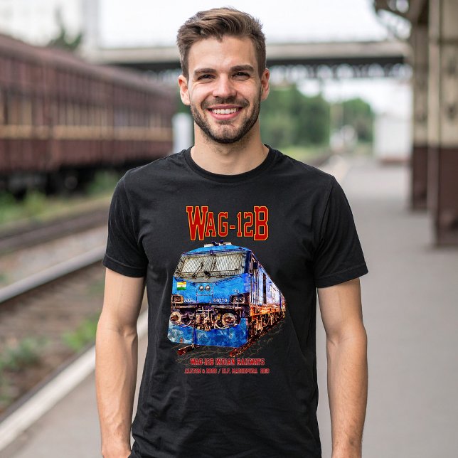 T-shirt WAG-12B Locomotive. Train de marchandises des chem (WAG-12B Locomotive. Indian Railways freight Train. Mens Basic T-Shirt)
