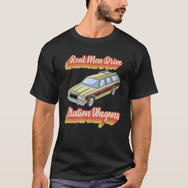 T-shirt Wagons de la station Real Men Drive (Devant)