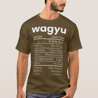 T-shirt Wagyu Steak Nutrition Faits Viande Lover Nutrition