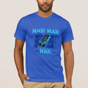 T-shirt Wah ! Wah ! Wah ! Pédale de guitare, bleue