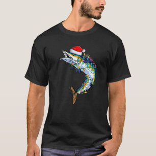 T-shirt Wahoo Poisson Lover Noël Santa Hat Wahoo Noël