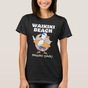 T-shirt WAIKIKI BEACH HAWAII Surf Rétro Vague Vintage Su