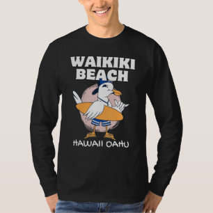 T-shirt WAIKIKI BEACH HAWAII Surf Rétro Vague Vintage Su