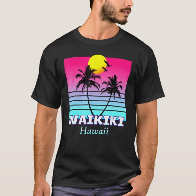 T-shirt Waikiki Hawaii Aloha Surf Sun Hawaii Beach Islan (Devant)