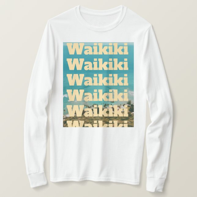 T-shirt Waikiki, Honolulu, Oahu, Hawaï (Design devant)