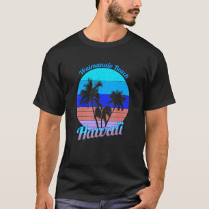 T-shirt Waimanalo Beach Hawaii Palmiers tropicaux rétro V