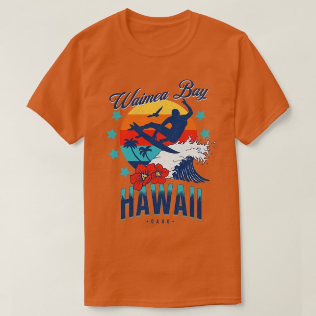 T-shirt Waimea Bay Oahu Hawaii Big Wave Surf (Design devant)