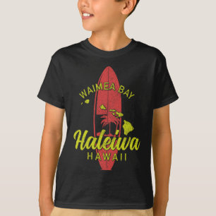 T-shirt Waimea et Haleiwa Hawaii Planche de Surf Surfing S