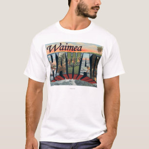 T-shirt Waimea, lettre ScenesWaimea, HI de HawaiiLarge
