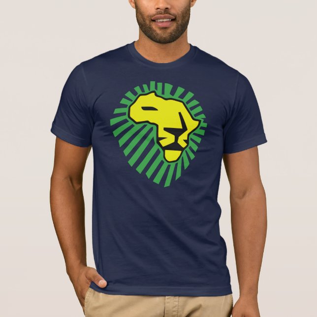 T-shirt Waka waka Chemise Lion Jaune Mane Verte (Devant)