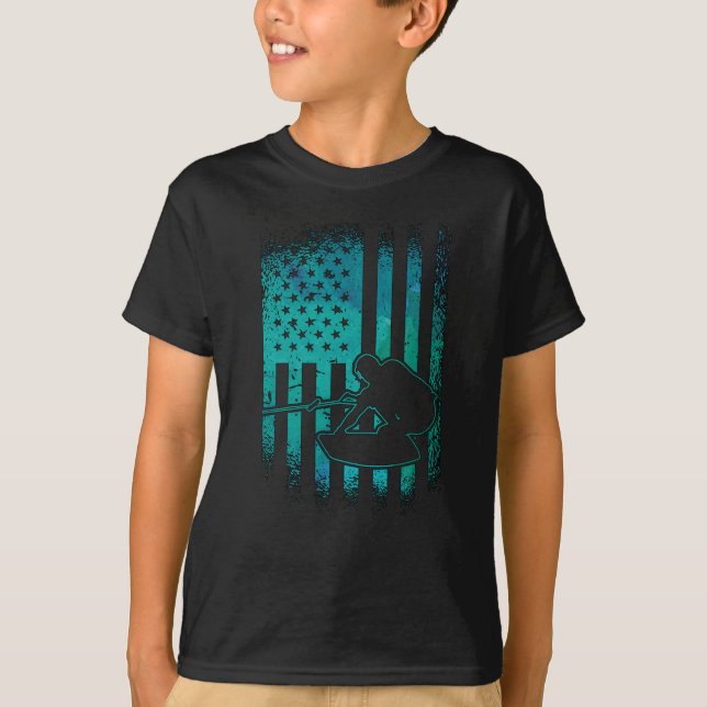 T-shirt Wakeboard American Flag Wakeboard Wakeboard (Devant)