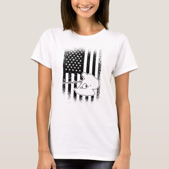 T-shirt Wakeboard American Flag Wakeboard Wakeboard Wakebo (Devant)