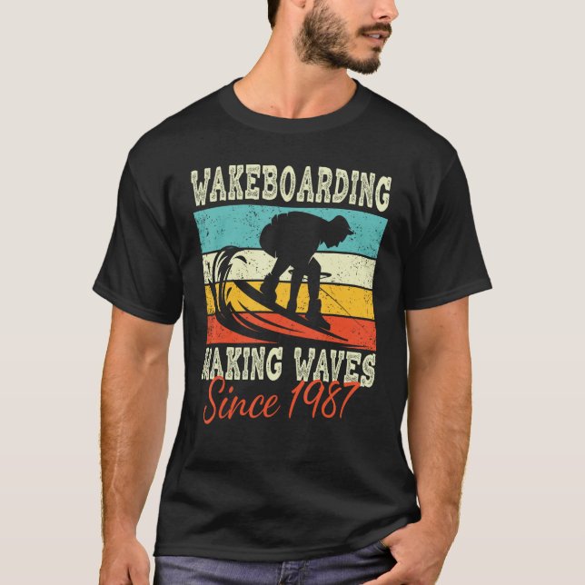 T-shirt Wakeboard depuis 1987 Vintage wakeboard (Devant)