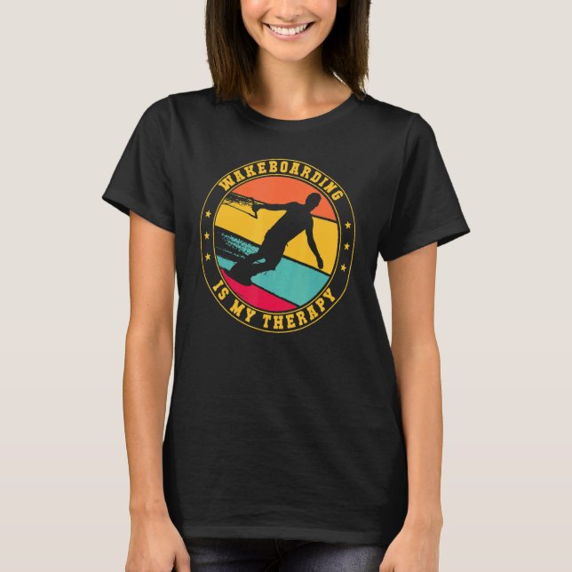 T-shirt Wakeboard Sunset Né À Wakeboard Cool Wakeboar (Devant)