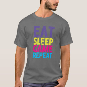T-shirt Wakeup Eat Sleep Jeu Répéter Funny Gamer