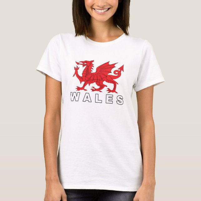 T-shirt WALES - Drapeau Dragon (Devant)