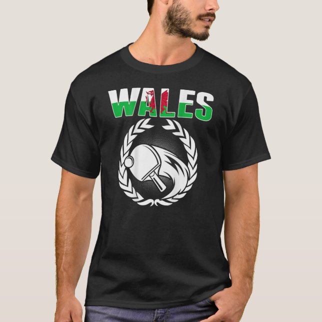 T-shirt Wales Ping Pong Welsh Table Tennis Team Support (Devant)