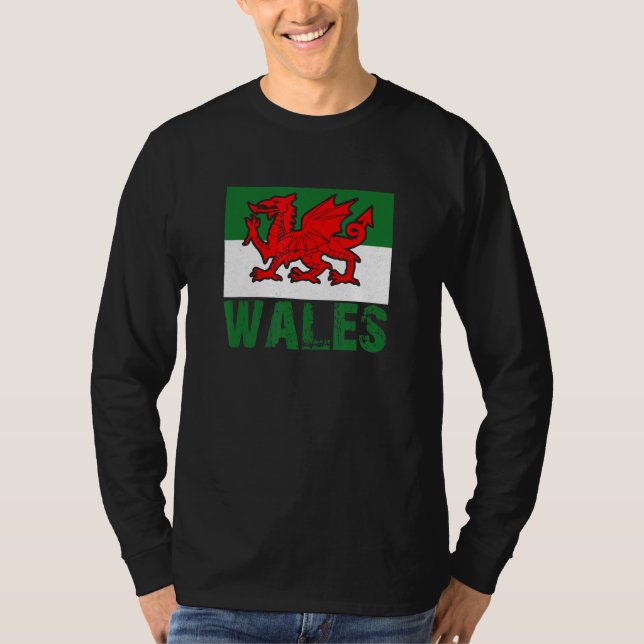 T-shirt Wales Rugby national flag Cardiff fan (Devant)