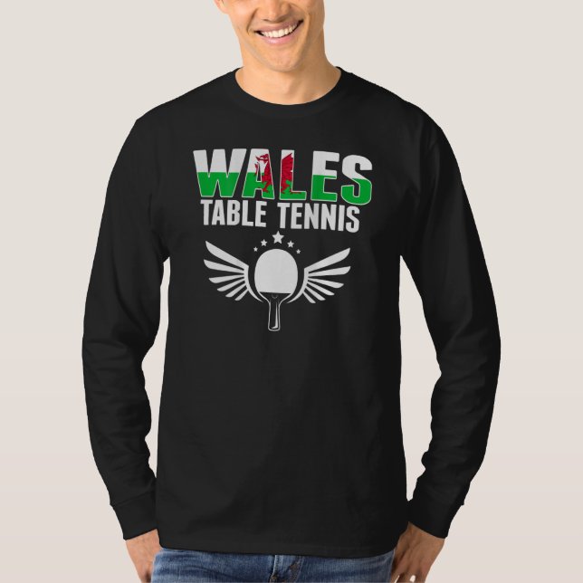 T-shirt Wales Table Tennis   Support Welsh Ping Pong Team (Devant)