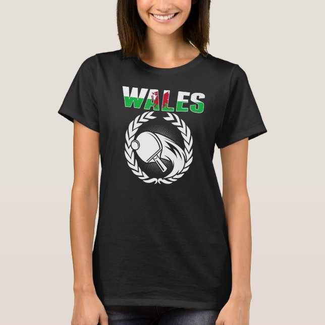 T-shirt Wales Table Tennis Welsh Ping Pong Team Support (Devant)