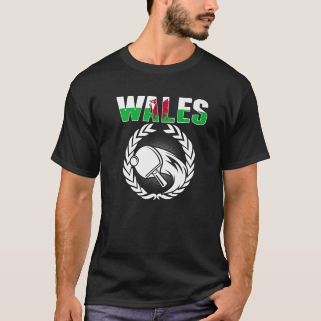 T-shirt Wales Table Tennis   Welsh Ping Pong Team Supporte (Devant)