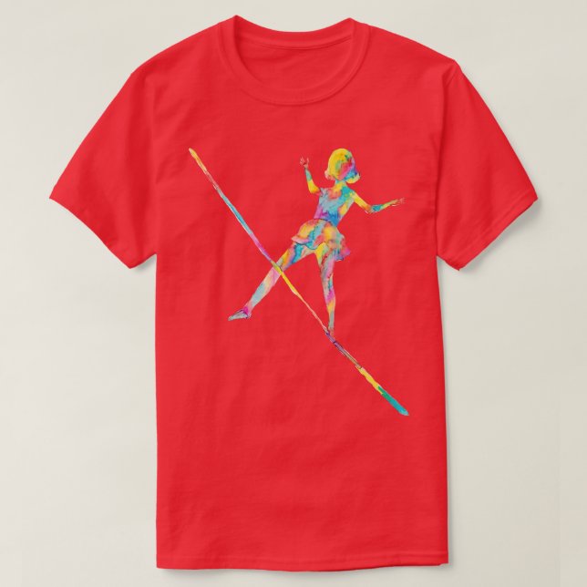 T-shirt Walking on rope slacklining tightrope circus artis (Design devant)