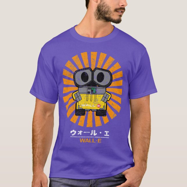 T-shirt Wall E Retro Japanese family retro (Devant)