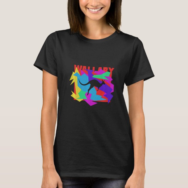 T-shirt Wallaby Animal Mosaik Puzzle (Devant)