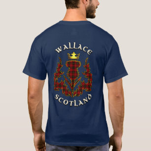 T-shirt Wallace Clan Badge & Tartan avec devise