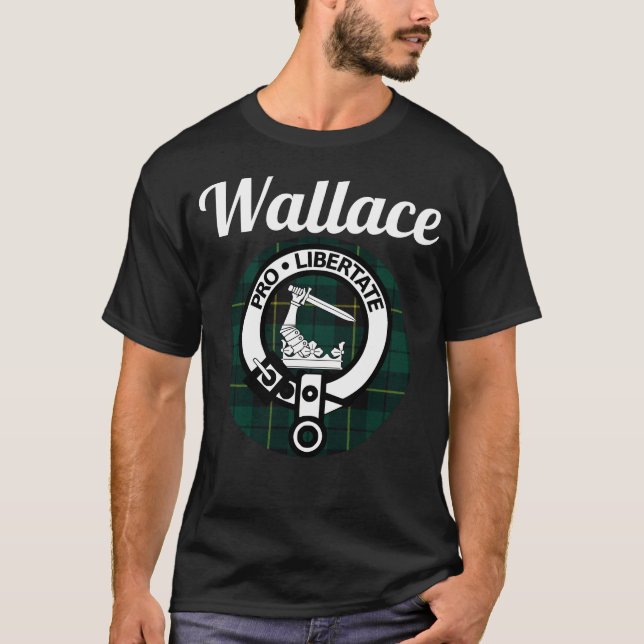 T-shirt Wallace Clan Scottish Nom Armoiries Tartan (Devant)