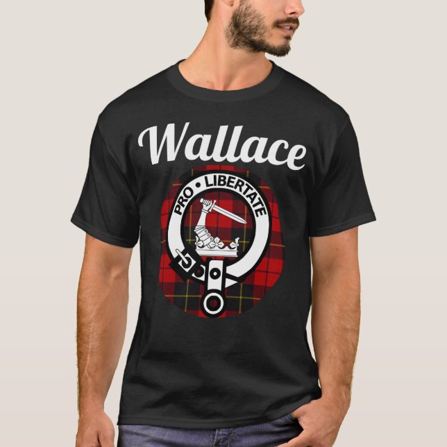 T-shirt Wallace Clan Scottish Nom Armoiries Tartan (Devant)