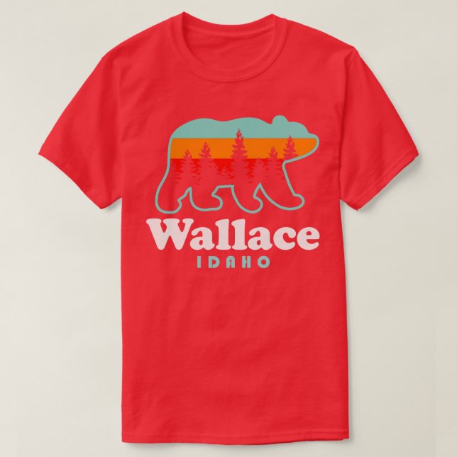 T-shirt Wallace Idaho Vacances Trip Mountains Ours (Design devant)