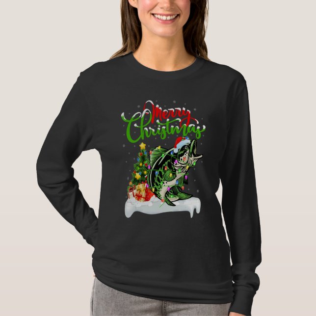 T-shirt Walleye Fish   Xmas Decorations Santa Walleye Chri (Devant)