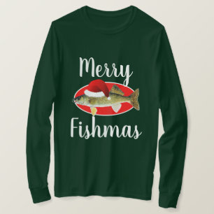 T-shirt Walleye "Merry Fishmas" Noël laid