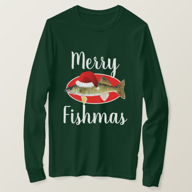 T-shirt Walleye "Merry Fishmas" Noël laid (Design devant)