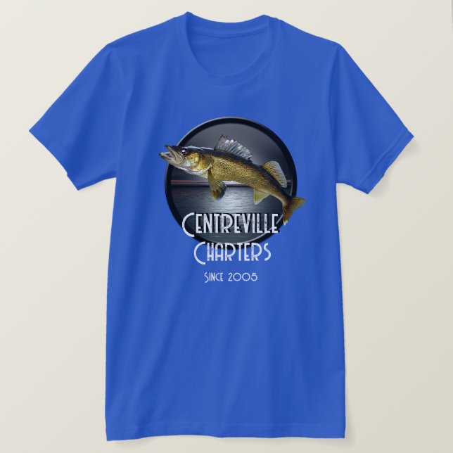 T-shirt Walleye Pike, Water and Moon Memorial (Design devant)