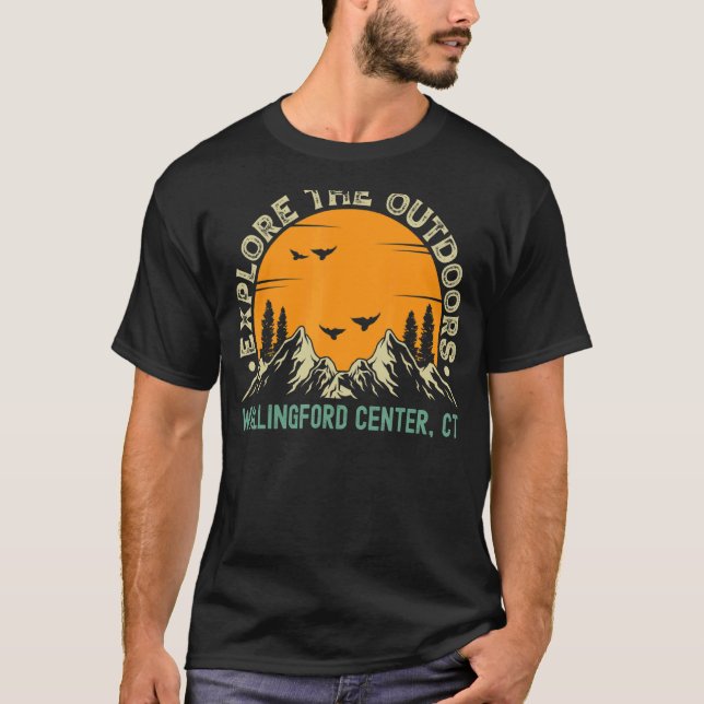 T-shirt Wallingford Centre Connecticut Explorez L'Outdoo (Devant)