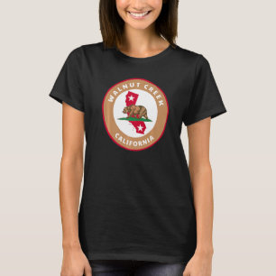 T-shirt Walnut Creek California Ca Drapeau Et Bear Badge S