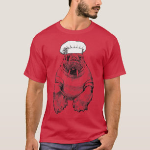 T-shirt Walrus Arctic Animal Chef Drôle Cuisine Cuisinier