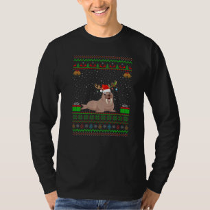 T-shirt Walrus Santa Hat Correspondant Vilain Walrus Noël