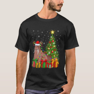 T-shirt Walrus Xmas Arbre Éclairage Santa Hat Walrus Chris