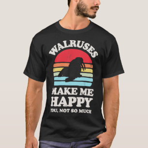 T-shirt Walruses me rendre heureux Sunset Retro pour homme