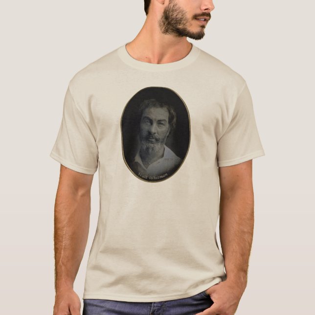 T-shirt Walt Whitman Main-A teinté le portrait 1854 (Devant)